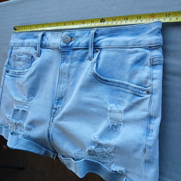 Aeropostale Flex Effects High-Rise Denim Shorts L ? no tag unisex distressed - Picture 7 of 13